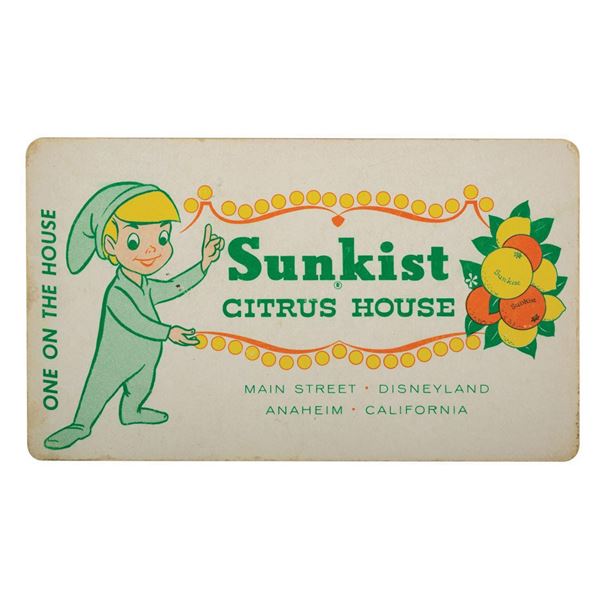 Sunkist Citrus House Redemption Ticket.