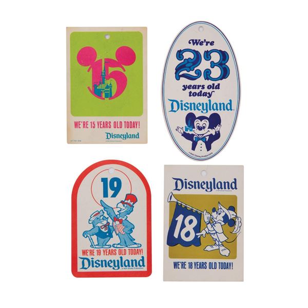 Collection of (4) Disneyland Anniversary Tags.