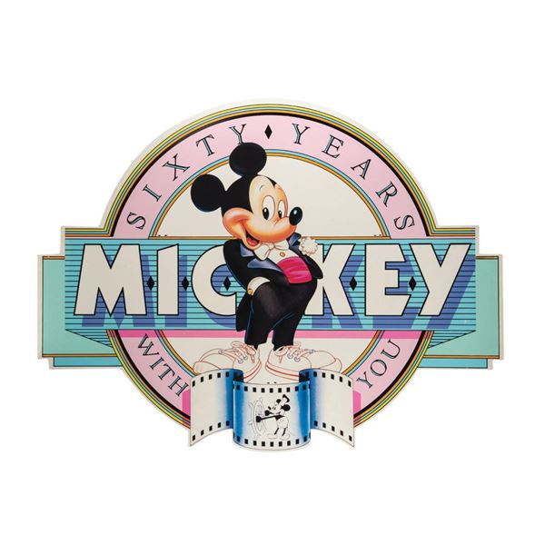 Mickey Mouse 60th Anniversary Oversize Sign.