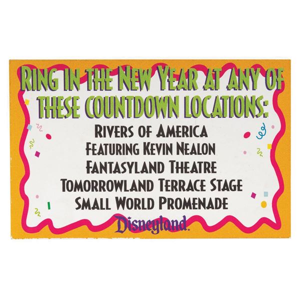 Disneyland New Year Countdown Locations Sign.