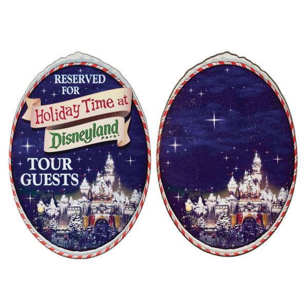 Pair of "Holiday Time at Disneyland" Signs.
