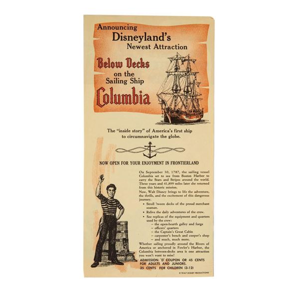 Double-Sided Tiki Room & Columbia Handbill.