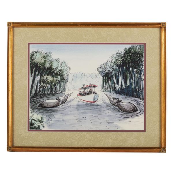 Jungle Cruise Boat Exterior Concept Art Print.