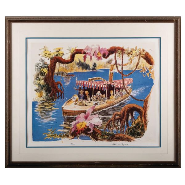 "Jungle Cruise Boat" Print Signed by Collin Campbell.