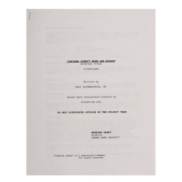Indiana Jones Mine Car Escape Script.