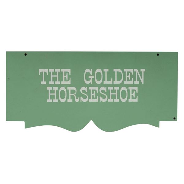 The Golden Horseshoe Hanging Directional Sign.