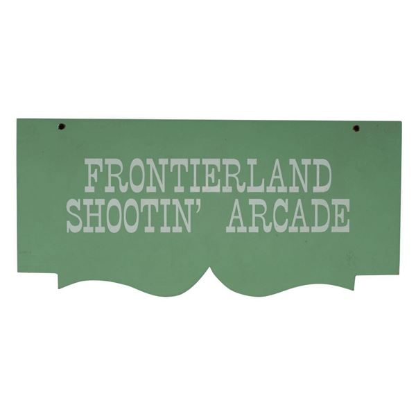 Frontierland Shootin' Arcade Hanging Directional Sign.