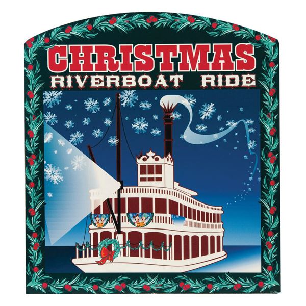 Mark Twain Christmas Riverboat Ride Sign.