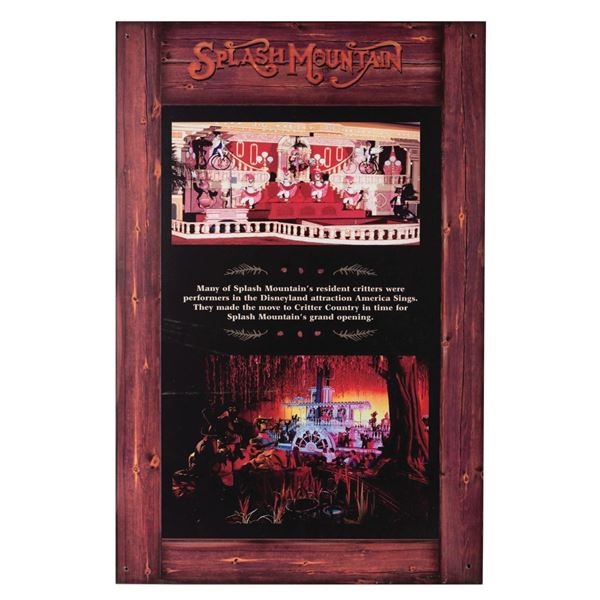 Splash Mountain Temporary Exhibit Sign.