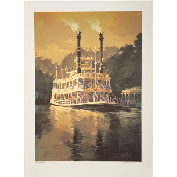 Mark Twain Lithograph Signed by Nina Rae Vaughn.