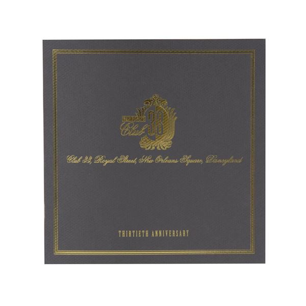 Club 33 Thirtieth Anniversary Souvenir Book.