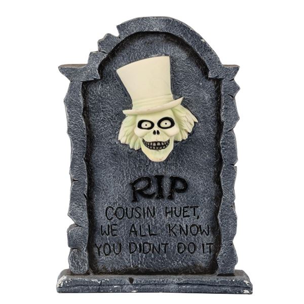 Haunted Mansion Cousin Huet Illuminating Tombstone.