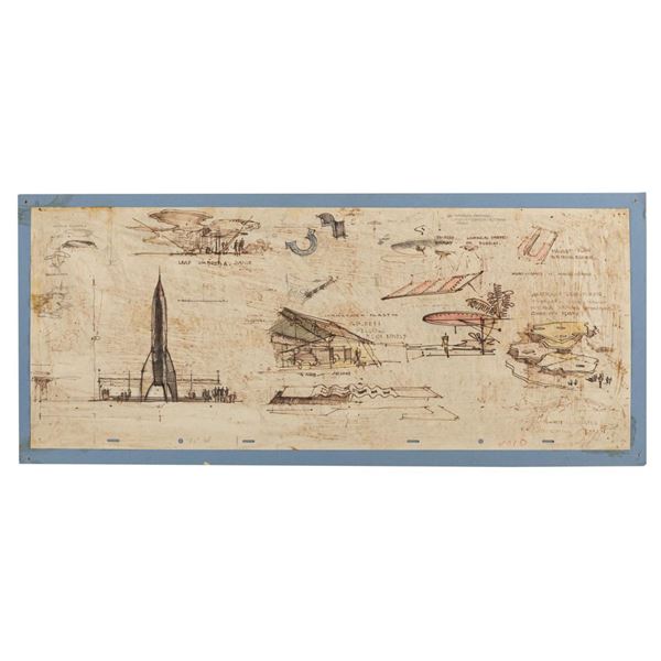 Tomorrowland Early Concept Drawings by Herb Ryman.