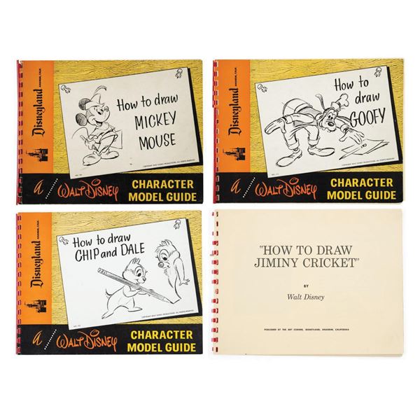 Collection of (4) "How to Draw" Disneyland Books.