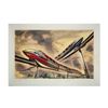 John Hench Signed Crossing Monorails Lithograph.