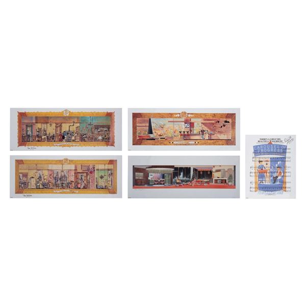 Set of (5) Carousel of Progress Signed Lithographs.