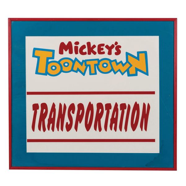 Mickey's Toontown Transportation Sign.