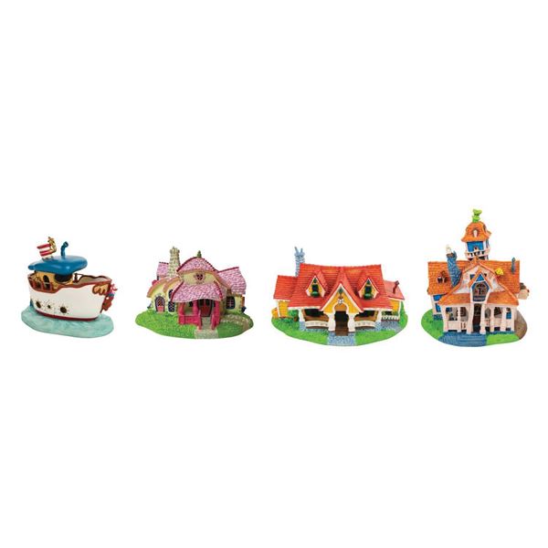 Complete Set of (4) Mickey's Toontown House Replicas.