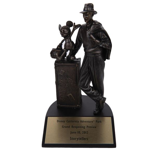 California Adventure Reopening Storytellers Statue.