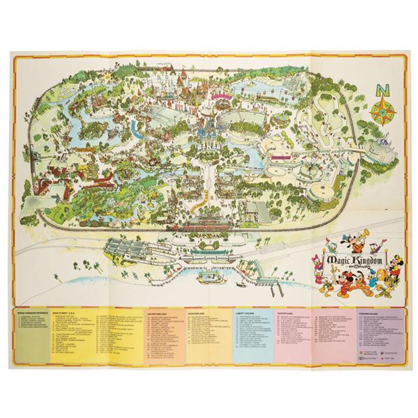 1975 Walt Disney World Magic Kingdom Souvenir Map.