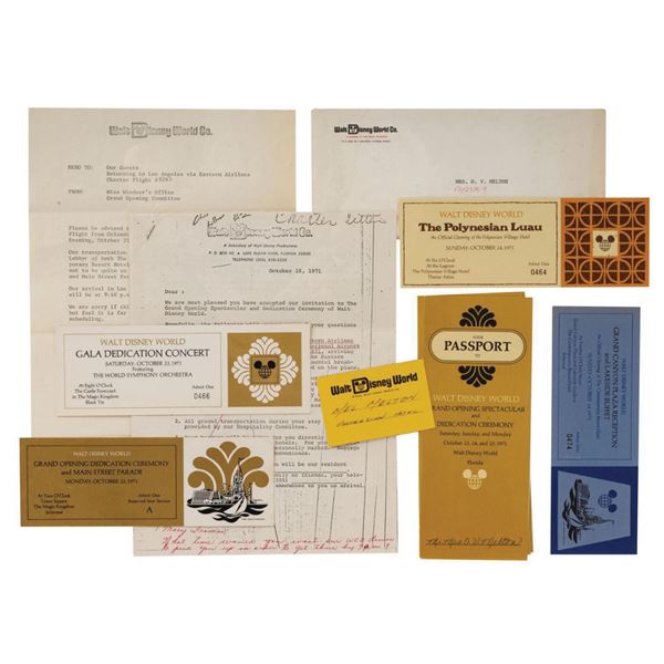 Walt Disney World Grand Opening Passport & Tickets.