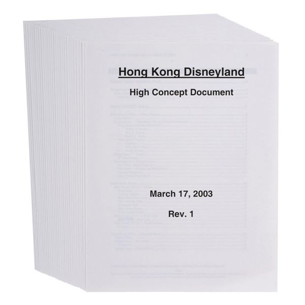 Hong Kong Disneyland "High Concept Document."