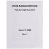 Image 2 : Hong Kong Disneyland "High Concept Document."