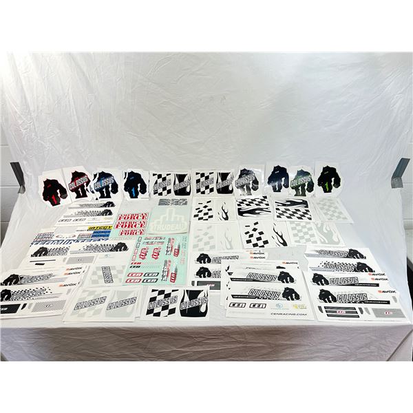 large group of car and RC car decals