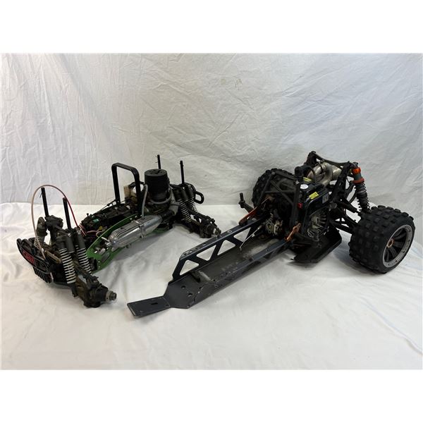Two partial gasoline powered rc cars