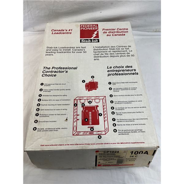 Federal Pioneer Stablock 100amp main breaker pannel