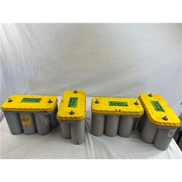Lot of 4 optima econopower batteries