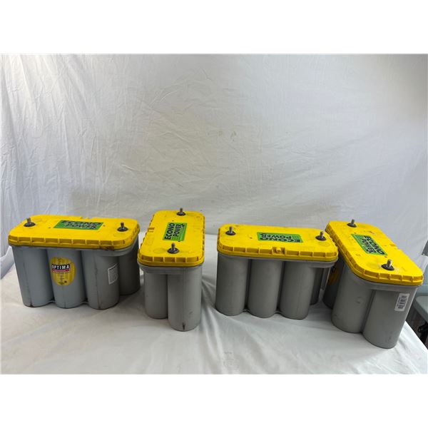 Lot of 4 optima econopower batteries
