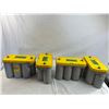 Lot of 4 optima econopower batteries