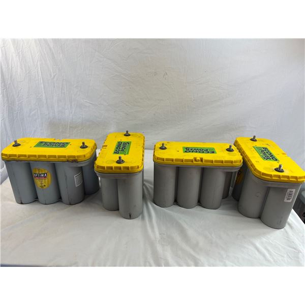 Lot of 4 optima econopower batteries