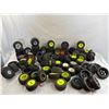 large lot of RC car tires on rims