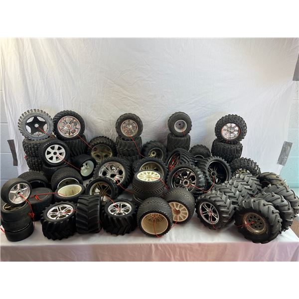 Large lot of medium large RC car tires