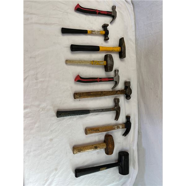 Lot of 10 assorted hammers 