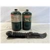 Image 1 : Camping knife w/ compass & mini propane tanks