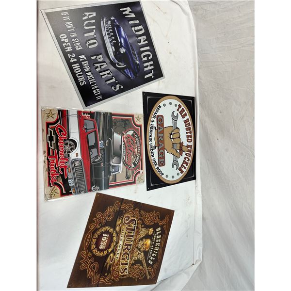4 Metal Signs