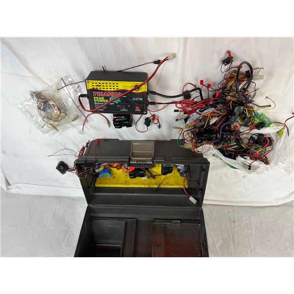 Assortment of RC Parts and Batteries