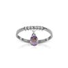 Image 1 : Genuine 1.45 ctw Amethyst & Diamond Ring 14KT White Gold - REF-34X3M