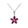 Image 1 : Genuine 1.40 ctw Ruby Necklace 14KT White Gold - REF-30V7W