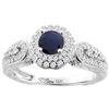 1.10 CTW Blue Sapphire & Diamond Ring 14K White Gold - REF-125X2M