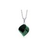 Genuine 15.3 ctw Green Sapphire Corundum & Diamond Necklace 14KT White Gold - REF-31K4V