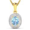 Natural 2.36 CTW Aquamarine & Diamond Pendant 14K Yellow Gold - REF-47X2K