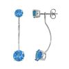 Genuine 4.3 ctw Blue Topaz Earrings 14KT White Gold - REF-30X6M