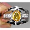 1.02ct Oval Cut Gold Yellow Sapphire Ring Silver 925 RETAIL $750 (JEW-1190)