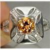 1.07ct Round Cut Imperial Topaz White Gold Vermeil Ring Size 6.5 RETAIL $750 (JEW-1191)
