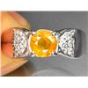 1.66ct Round Cut Yellow Sapphire White Gold Vermeil Ring Sz 7.5 RETAIL $750 (JEW-1194)