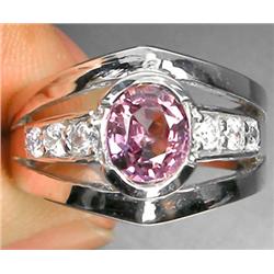 1.05ct Oval Light Violet Spinel White Gold Vermeil Ring Size 7.0 RETAIL $750 (JEW-1195)